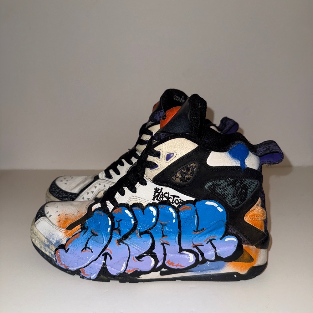 Exclusive Custom painted Reebok Pump Blacktop Battleground sneakers